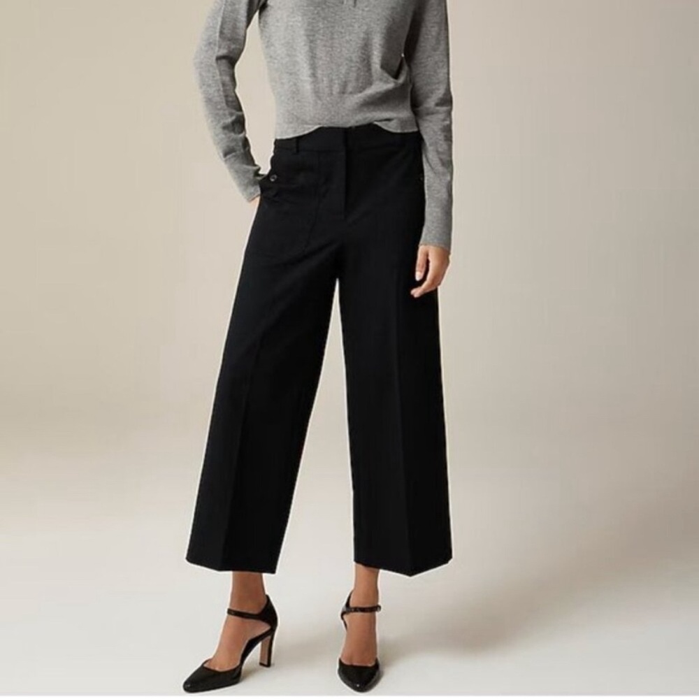 J Crew Sydney Wide Leg Pants in Bi-Stretch Cotton Blend
